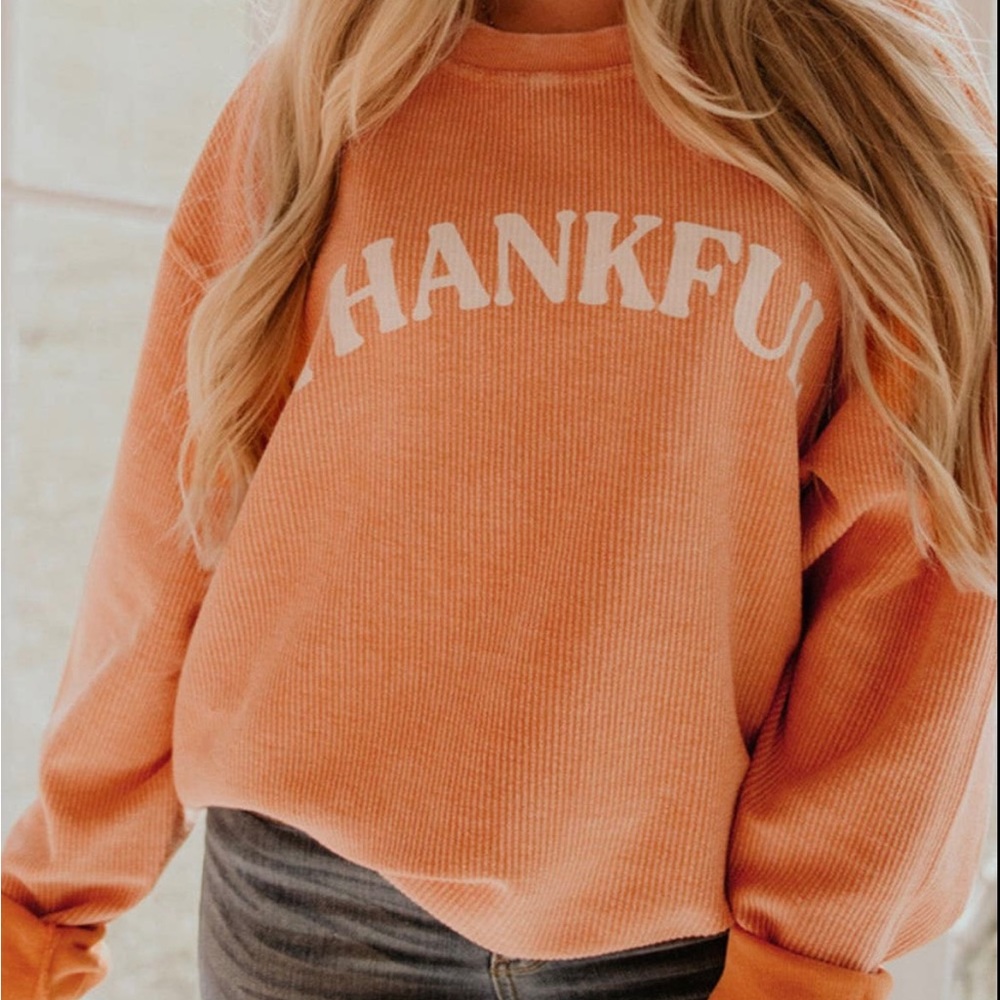 Thankful Ribbed Corded Sweatshirt